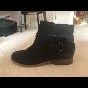 Franco Sarto Low Bootie- Black with buckles